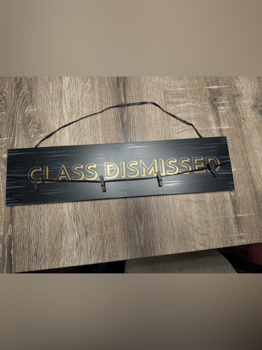 Graduation Photo Display Board – “Class Dismissed” 20” Black & Gold Decor